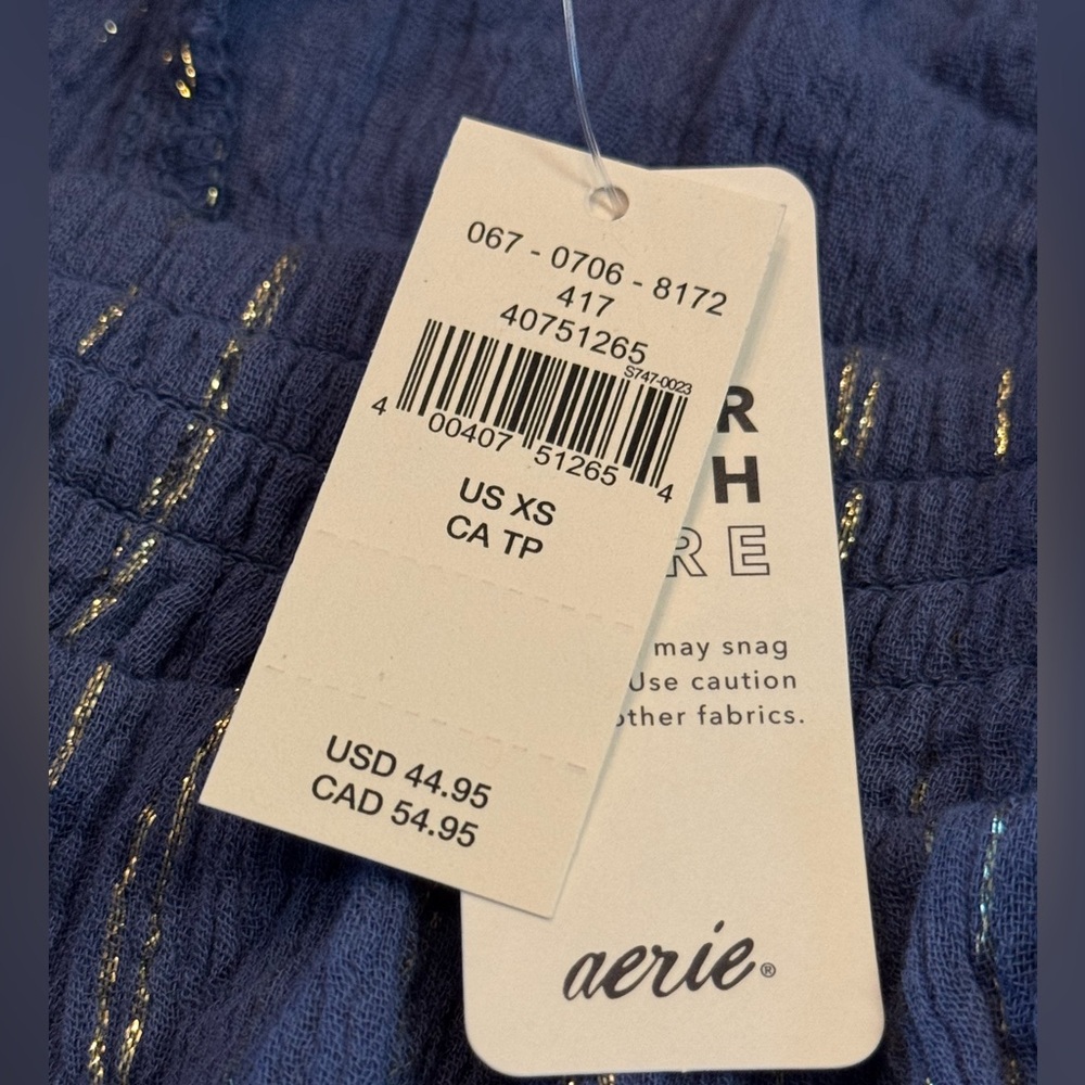 Aerie Blue and Silver Athletic Shorts with Elastic Waistband - Picture 9 of 9